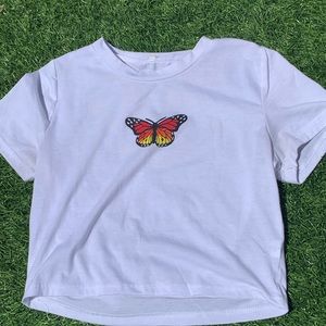 orange butterfly shirt